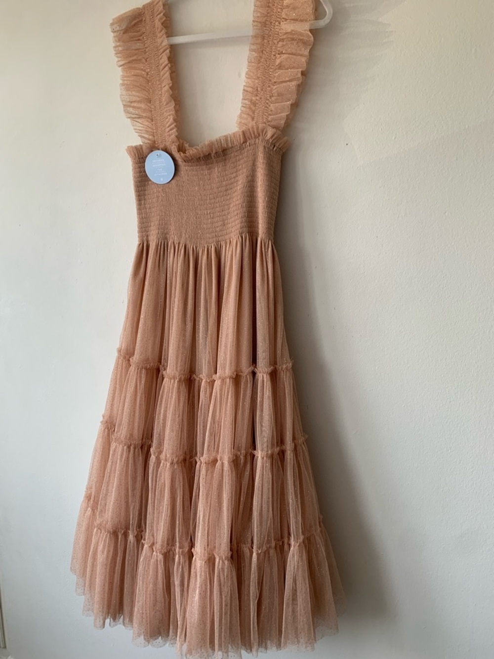 NWT Hill House Collector’s Edition Ellie Nap Midi Maxi Dress Blush Glitter Tulle - Picture 8 of 13